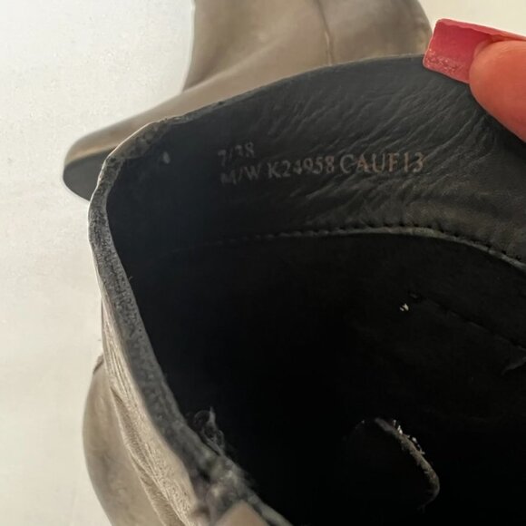 KORK-EASE Boots Womens Gray Lena Western Heel Distressed Leather Ankle Bootie - Picture 8 of 9